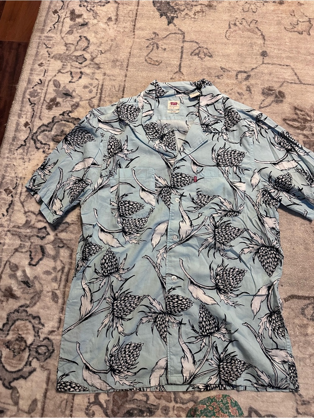 Levi's Light Blue Short-Sleeve Floral Button-Up Shirt